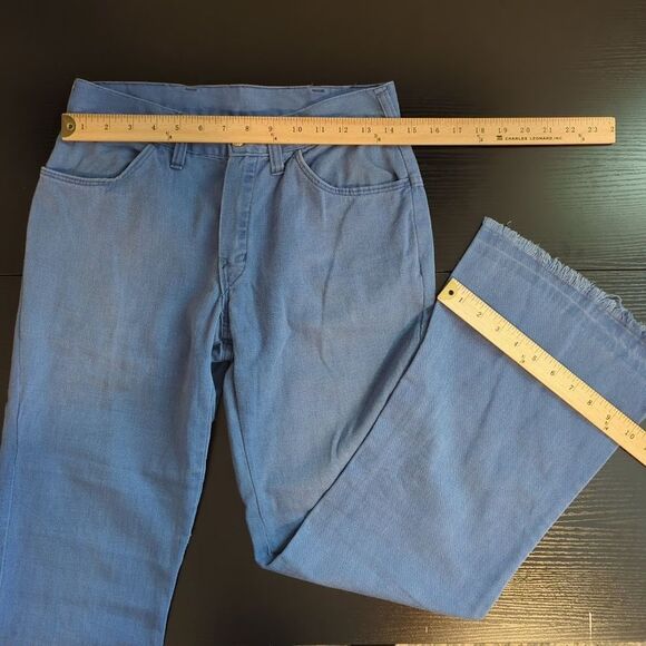Vintage 60's Big‎ Yank Blue Denim Flare Raw Hem Women's Jeans - Picture 9 of 11